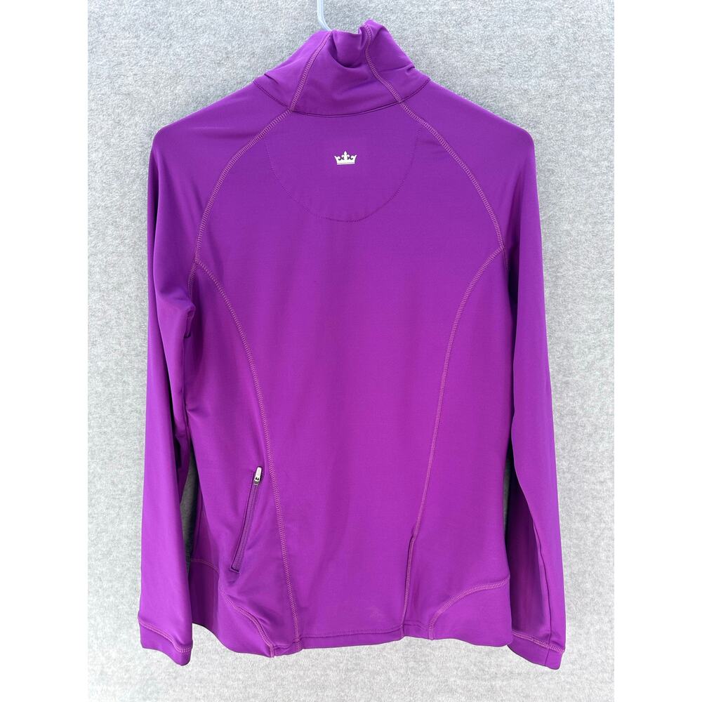 Peter Millar Women's sz M Zip Up Jacket LS Purple Athletic Pockets Golf UPF 50+ - Picture 2 of 10